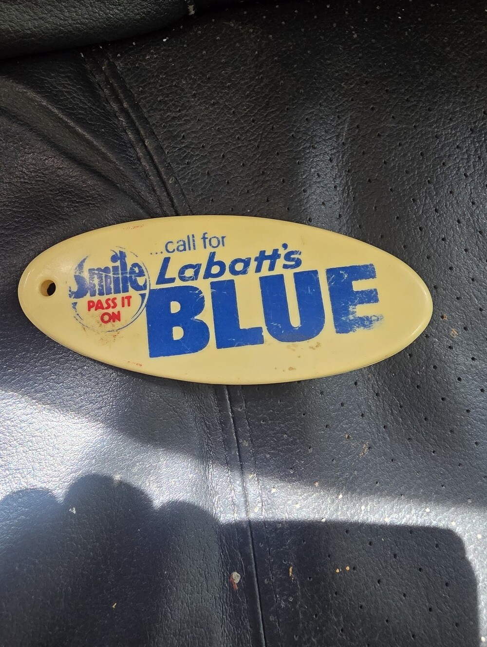 Labatt’s BLUE Advertising Bottle Opener • 5” x 2” Oval Plastic Keychain Opener